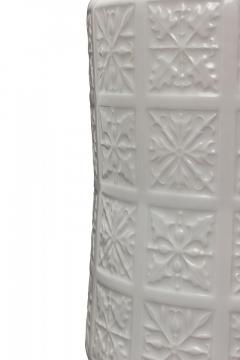 Edelstein Bavarian German Mid Century White Raised Snowflake Grid Patterned Whit - 4672695