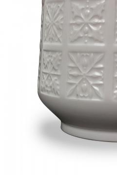 Edelstein Bavarian German Mid Century White Raised Snowflake Grid Patterned Whit - 4672696