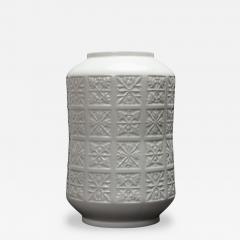 Edelstein Bavarian German Mid Century White Raised Snowflake Grid Patterned Whit - 4717213