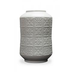 Edelstein Bavarian German Mid Century White Raised Snowflake Grid Patterned Whit - 4717235