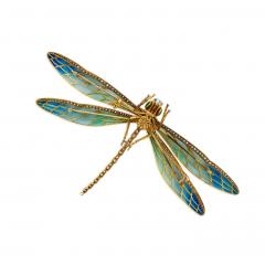 Edgar Bens Edgar Bens for Boucheron Plique jour Enamel Dragonfly Brooch - 4685027