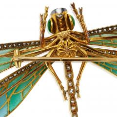 Edgar Bens Edgar Bens for Boucheron Plique jour Enamel Dragonfly Brooch - 4685029