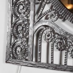 Edgar Brandt Art Deco Wrought Iron Mirror with Scroll Detailing in the Manner of Edgar Brandt - 1485130