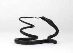 Edgar Brandt Edgar Brandt Style Hand Forged Iron Snake or Serpent Sculpture Austria 1920s - 4062601