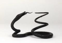 Edgar Brandt Edgar Brandt Style Hand Forged Iron Snake or Serpent Sculpture Austria 1920s - 4062605