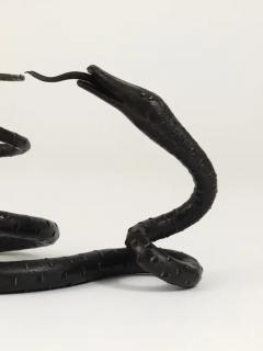 Edgar Brandt Edgar Brandt Style Hand Forged Iron Snake or Serpent Sculpture Austria 1920s - 4062689