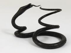 Edgar Brandt Edgar Brandt Style Hand Forged Iron Snake or Serpent Sculpture Austria 1920s - 4062737