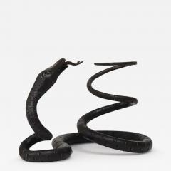 Edgar Brandt Edgar Brandt Style Hand Forged Iron Snake or Serpent Sculpture Austria 1920s - 4065371