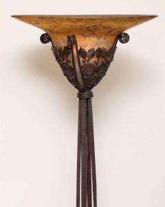 Edgar Brandt Edgar Brandt and Daum French Art Deco Torchere - 1422637