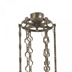 Edgar Brandt French Art Deco Brandt Wrought Iron and Glass Chandelier - 4628916