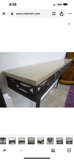 Edgar Brandt French Wrought Iron Console Table - 4193531