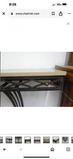 Edgar Brandt French Wrought Iron Console Table - 4193552