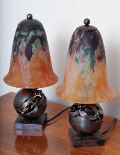 Edgar Brandt Pair of Edgar Brandt Daum Art Deco Table Lamps - 1422810