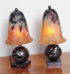 Edgar Brandt Pair of Edgar Brandt Daum Art Deco Table Lamps - 1422812