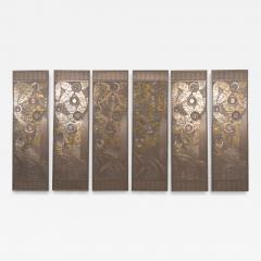 Edgar Brandt Set of Six Bronze Decorative Panels Edgar Brandt Style - 4558397