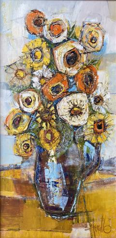 Edith E Ferullo Poppies and Sunflowers  - 3721737