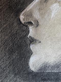 Edith Emerson Charcoal Portrait of a Lady in Profile Partner of Violet Oakley Gay Interest - 4238053