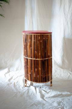 Edizioni Molto Wicker and Bamboo Bar Cabinet Molto Editions - 4712195