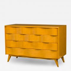 Edmond Spence Edmond J Spence Swedish Mid Century Burled Birch 4 Drawer Wavefront Chest - 4298223