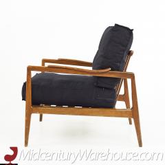 Edmond Spence Edmond Spence Urban Aire Mid Century Walnut Lounge Chair with Black Upholstery - 2579888