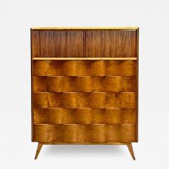 Edmond Spence Edmund J Spence Swedish Mid Century Modern Wave Highboy Maple Sweden 1950s - 3720281