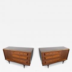 Edmond Spence Fine Pair of Swedish Modern Rosewood and Brass Chests Sir Edmund Spence 1950s - 4710137