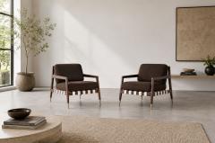 Edmond Spence Walnut Lounge Chairs by Edmond J Spence C 1950s - 4794201