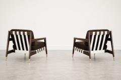 Edmond Spence Walnut Lounge Chairs by Edmond J Spence C 1950s - 4794202