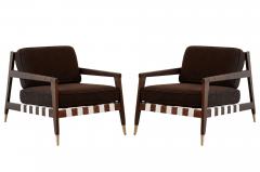 Edmond Spence Walnut Lounge Chairs by Edmond J Spence C 1950s - 4795683