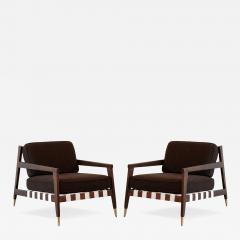 Edmond Spence Walnut Lounge Chairs by Edmond J Spence C 1950s - 4795686