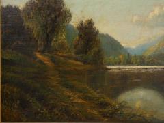 Edmund Darch Lewis Large Painting of River Landscape by Edmund Darch Lewis American 1835 1910  - 1072843