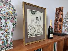 Edmund Dulac The Scarlet Woman of Babylon with Monster Art Deco Original Illustration - 4567608