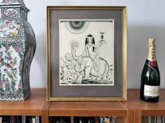 Edmund Dulac The Scarlet Woman of Babylon with Monster Art Deco Original Illustration - 4567610
