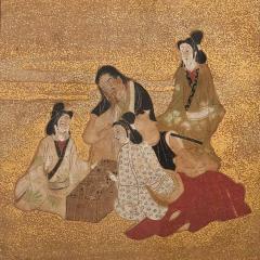 Edo Period Painting of Aristocrats Playing Games Japan circa 1820 - 3637096