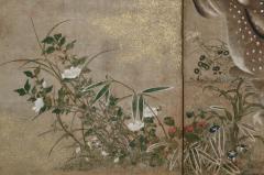 Edo period Japanese Screen Spotted Deer and Autumn Flowers - 4533083