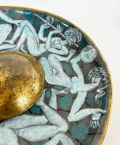 Edouard Cazaux Edouard Cazaux French Ceramic Gilt Centerpiece Platter with Figures - 3592946