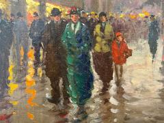 Edouard L on Cort s Oil on Canvas French Painting Paris Street Scene 20th C  - 4544586