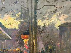Edouard L on Cort s Oil on Canvas French Painting Paris Street Scene 20th C  - 4544589