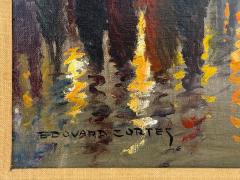Edouard L on Cort s Oil on Canvas French Painting Paris Street Scene 20th C  - 4544590