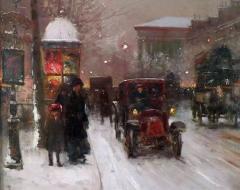 Edouard Leon Cortes Boulevard de la Madeleine on a Snowy Day - 4387655
