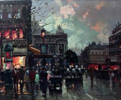 Edouard Leon Cortes Place de Lopera Oil on Canvas - 234139