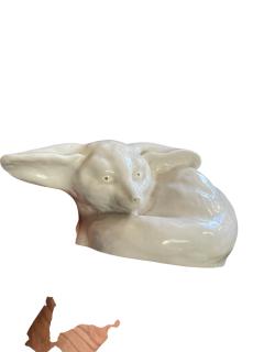 Edouard Marcel Sandoz 1930s porcelain night lamp showing a fennec attributed to Edouard Marcel Sandoz - 4288750