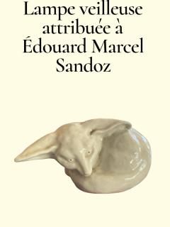 Edouard Marcel Sandoz 1930s porcelain night lamp showing a fennec attributed to Edouard Marcel Sandoz - 4288756