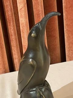 Edouard Marcel Sandoz Art Deco Bronze Blue Bird Bell Sculpture by Edouard Marcel Sandoz Cubist French - 1885961