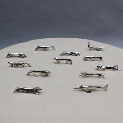 Edouard Marcel Sandoz Set of 12 Fine French Art Deco Silver Plated Gallia Knife Rests by Christofle - 4288668