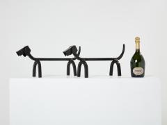 Edouard Schenk Edouard Schenck dog Dachshund andirons wrought iron 1950s - 2982617