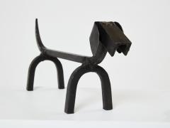 Edouard Schenk Edouard Schenck dog Dachshund andirons wrought iron 1950s - 2982622