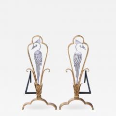 Edouard Schenk One of a Kind pair of andirons attributed to Edouard Schenck - 856266