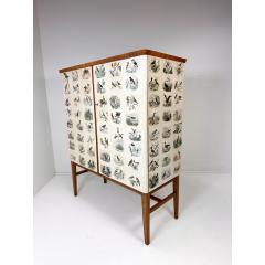 Edouard Travies 1950s Swedish Cabinet With Bird Illustrations by douard Travi s - 4614910