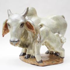 Edris Eckhardt Ceramic Sculpture Cow and Brahma Bull by Edris Eckhardt - 469352